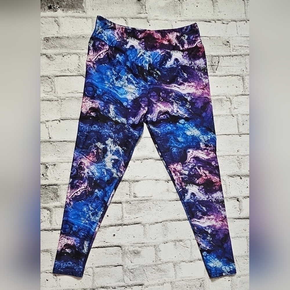 Puddin Pop Celeste Galaxy Print Yoga Leggings Women’s Large